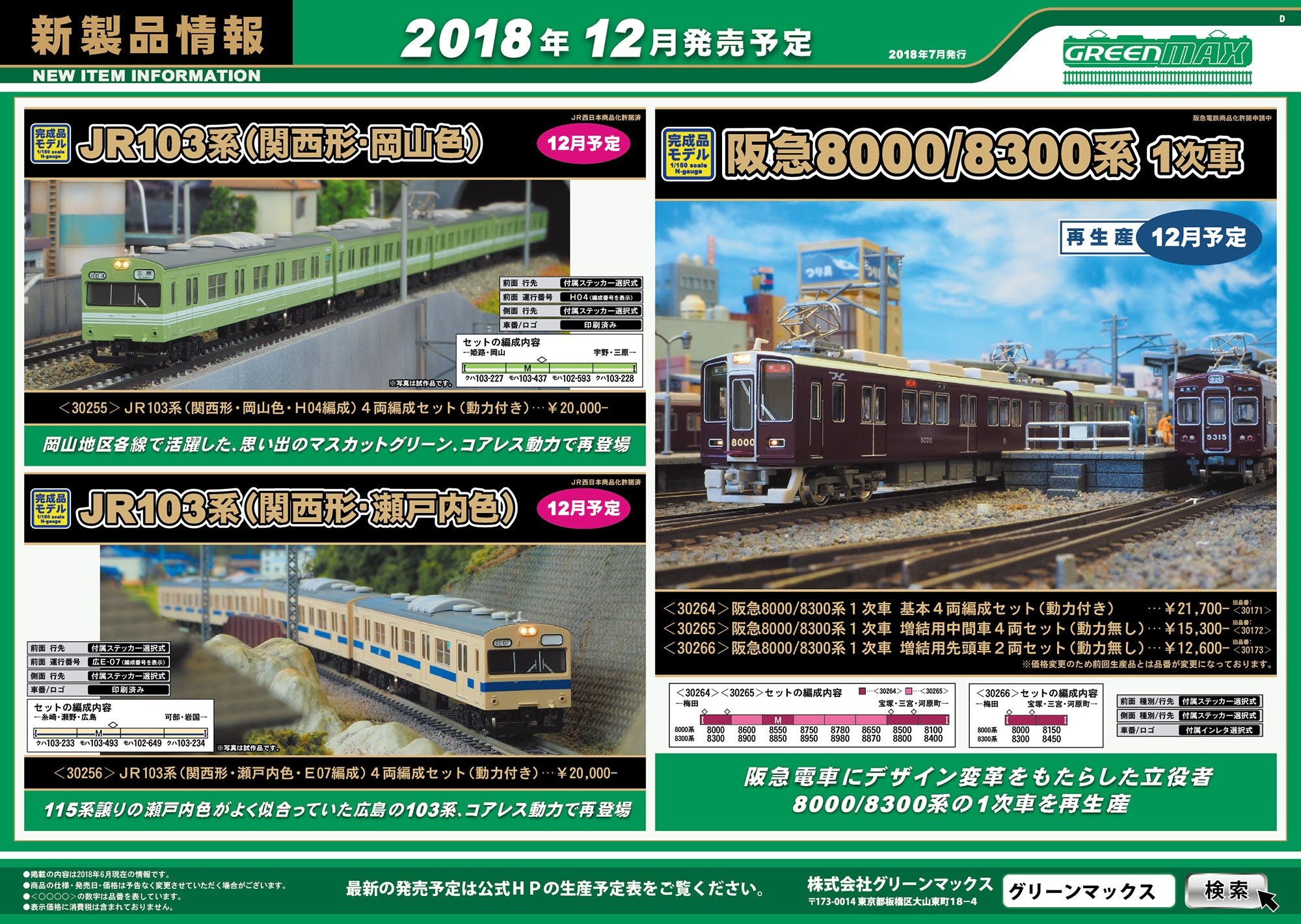 トレインボックス JR 103系通勤電車(岡山色・混成編成)セット - 鉄道模型